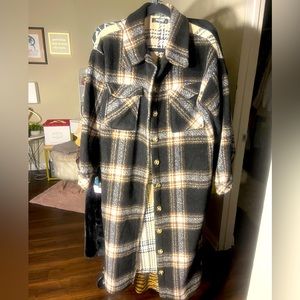 TWO TONE FLANNEL JACKET! SO WARM
